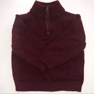 Cute Burgundy Toddler Boy Sweater Pullover